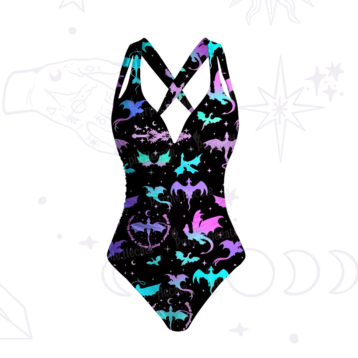 Purplehecate Galactic Heart One-Piece Swimsuit