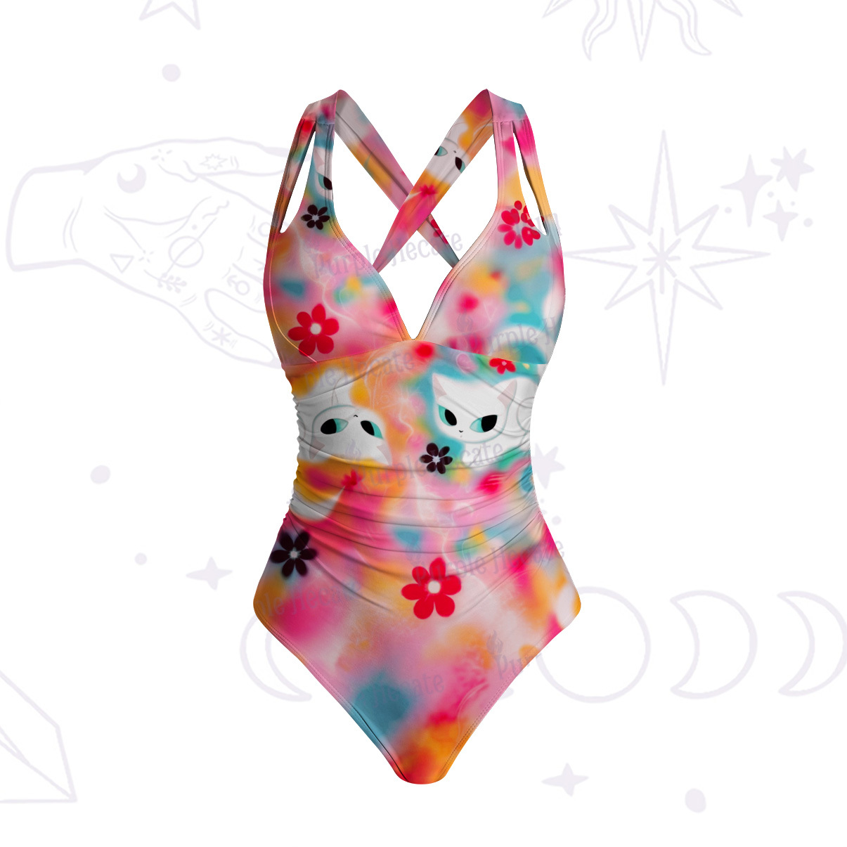 Purplehecate Galactic Heart One-Piece Swimsuit