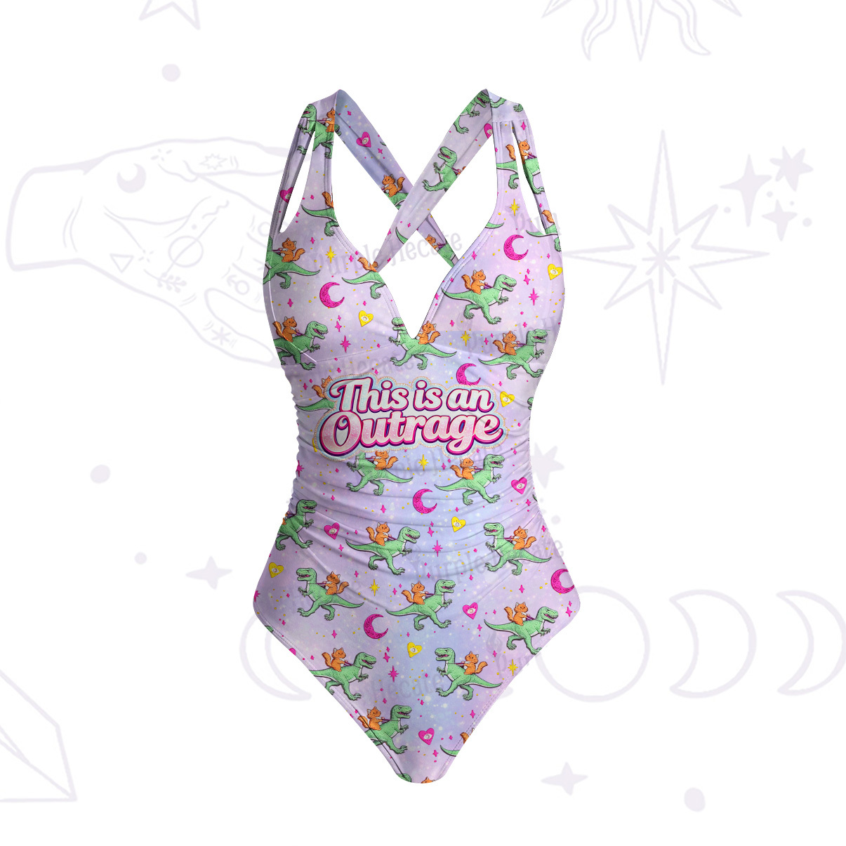 Purplehecate Galactic Heart One-Piece Swimsuit