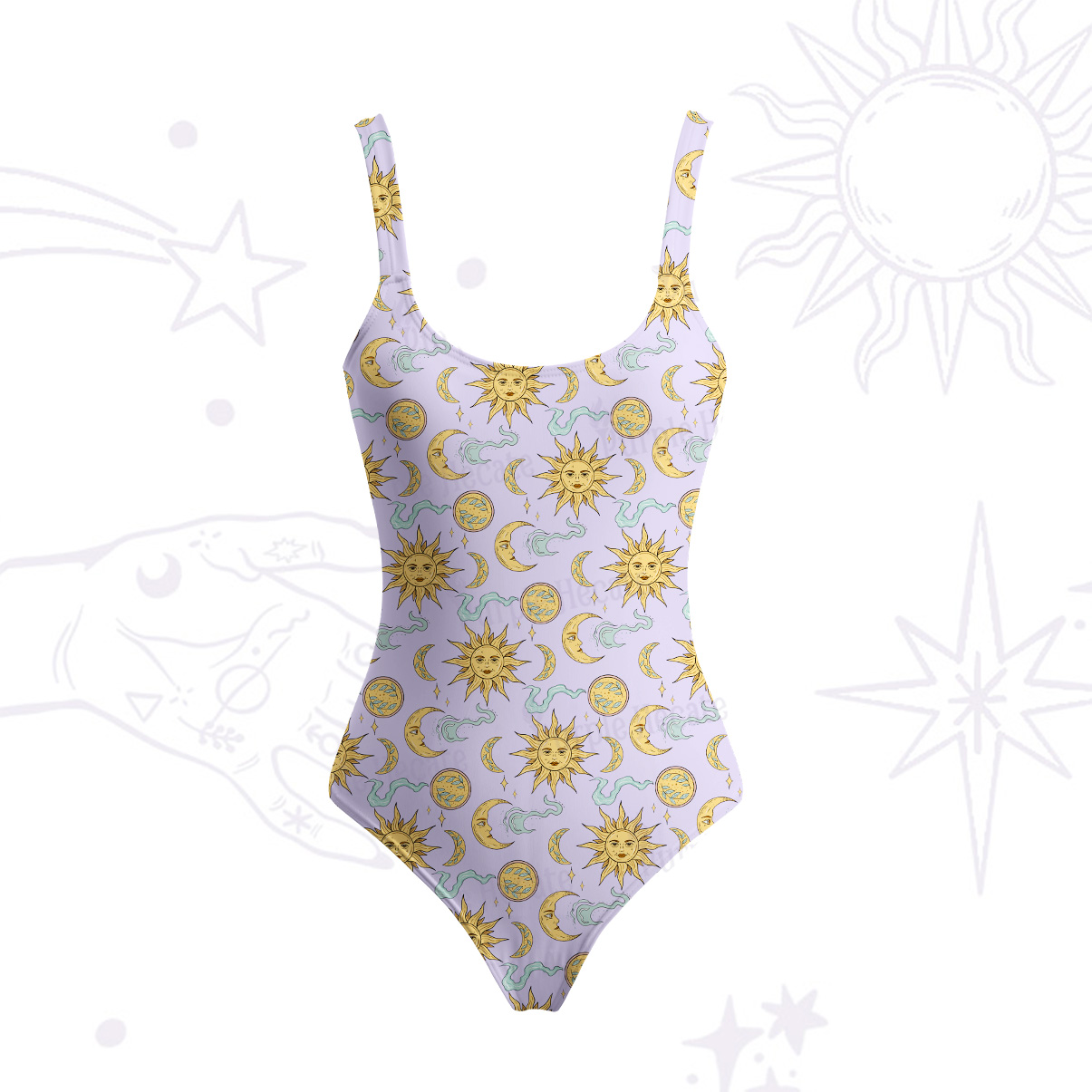 Purplehecate Magic of Sun and Moon Tank One Piece Swimsuit