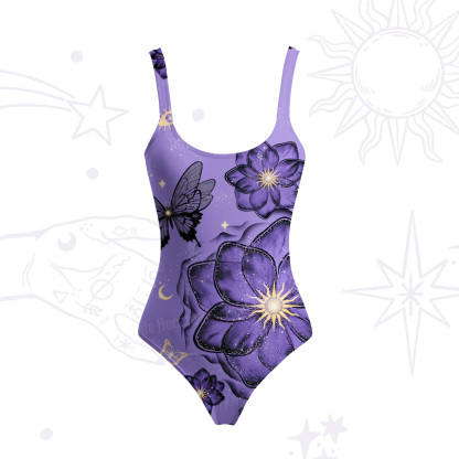 Purplehecate Moonlit Petals and Wings Tank One Piece Swimsuit