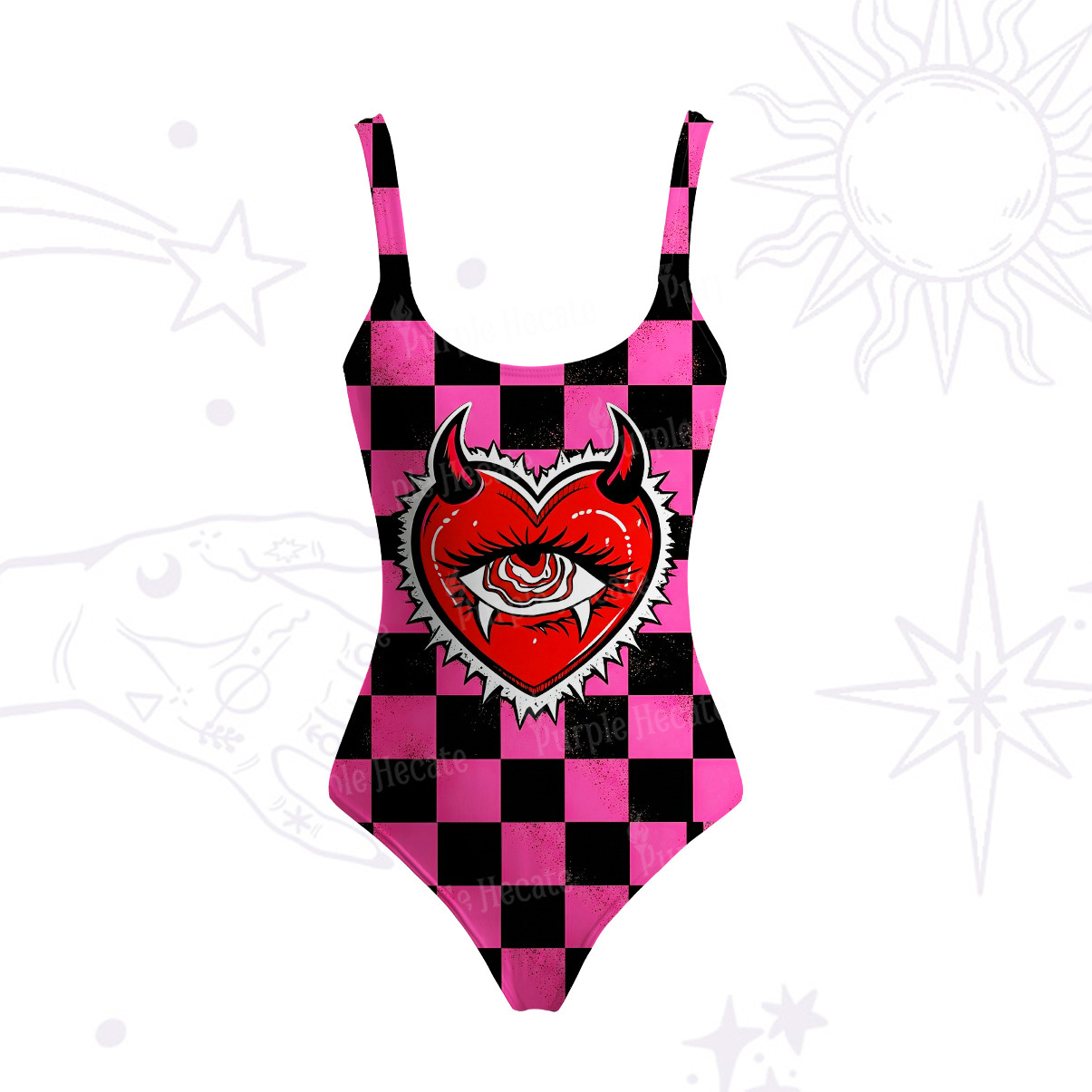 Purplehecate Sun Moon Dreams Tank One Piece Swimsuit