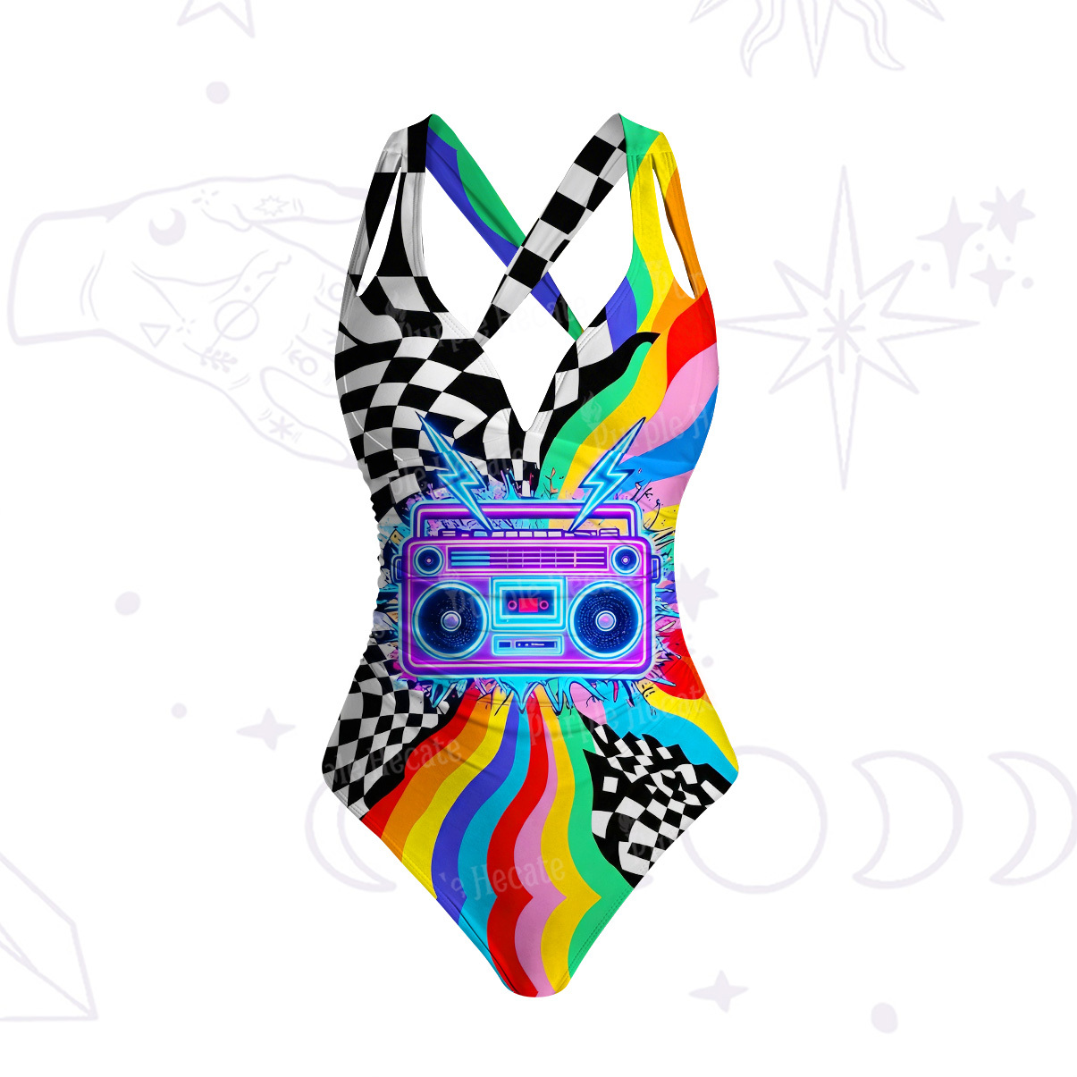 Purplehecate Galactic Heart One-Piece Swimsuit