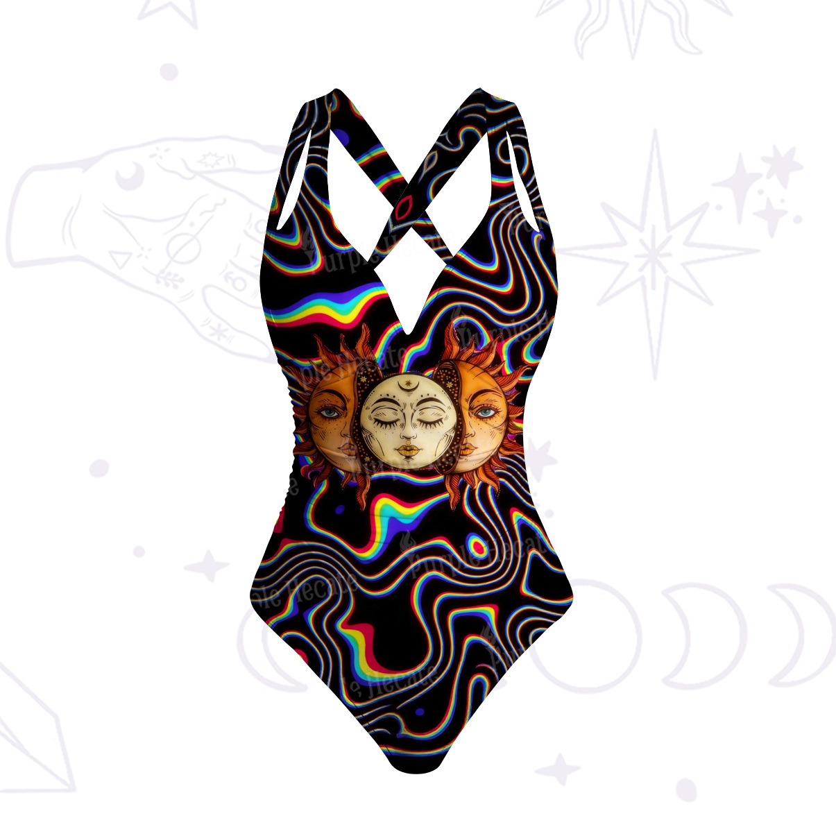 Purplehecate Galactic Heart One-Piece Swimsuit