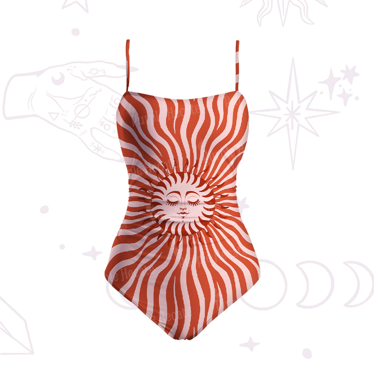 Purplehecate Radiance of the Sun Slim-Strap Swimsuit