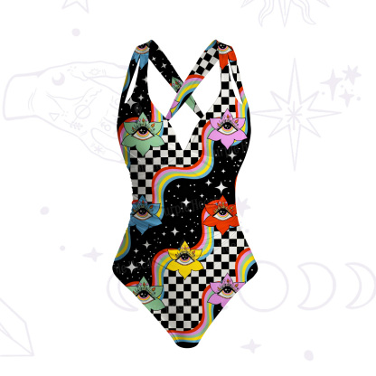 Purplehecate Enchanted Mushroom Eye Blossom One-Piece Swimsuit