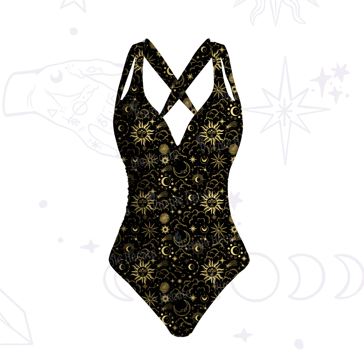 Purplehecate Mysterious Star & Moon One-Piece Swimsuit