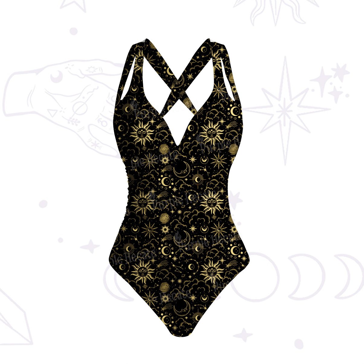 Purplehecate Mysterious Star & Moon One-Piece Swimsuit