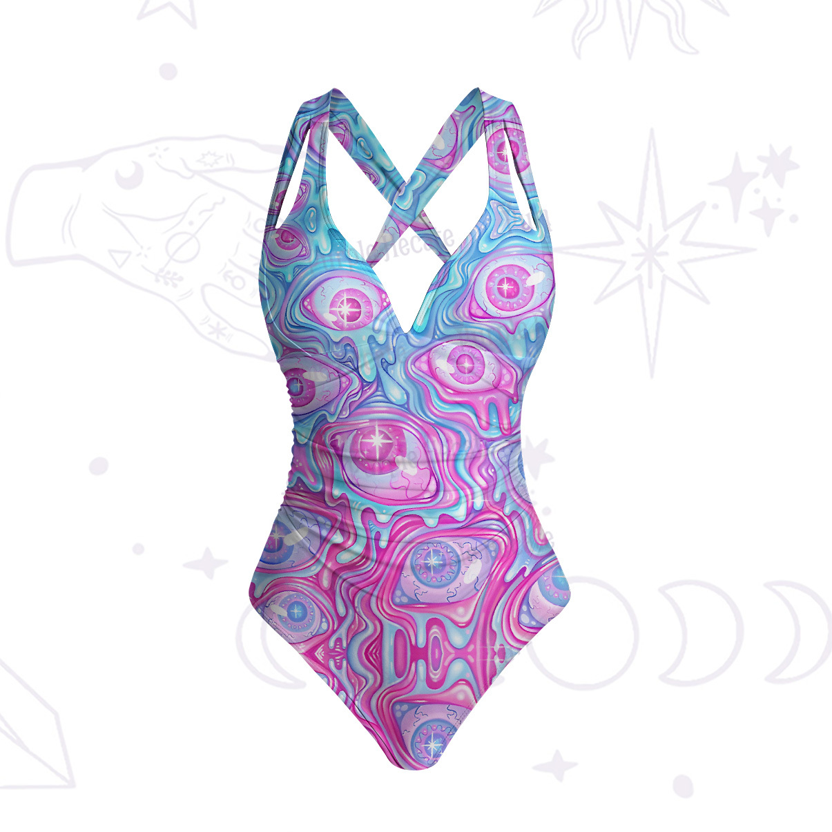Purplehecate Pastel Flow Ocular One-Piece Swimsuit