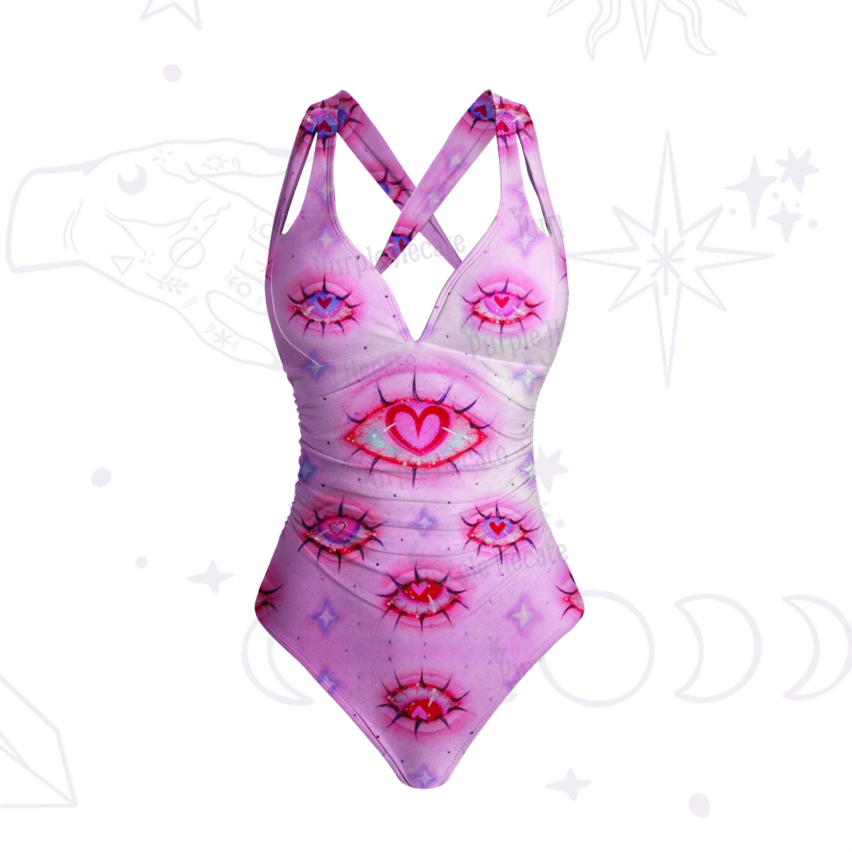Purplehecate Mystic Love-Eye One-Piece Swimsuit