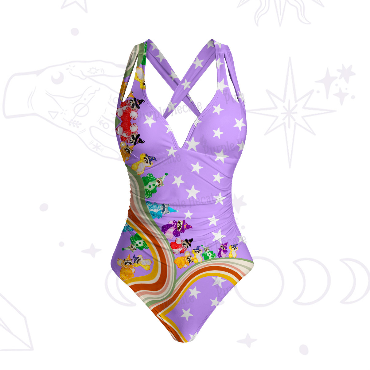 Purplehecate Midnight Moth One-Piece Swimsuit