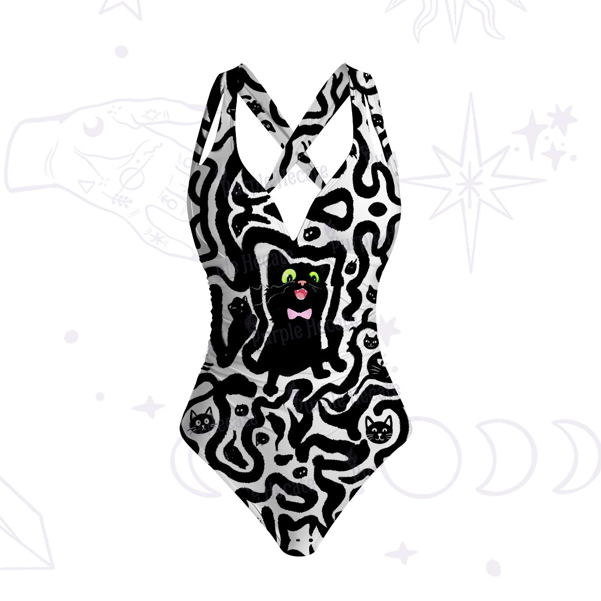Purplehecate Midnight Moth One-Piece Swimsuit