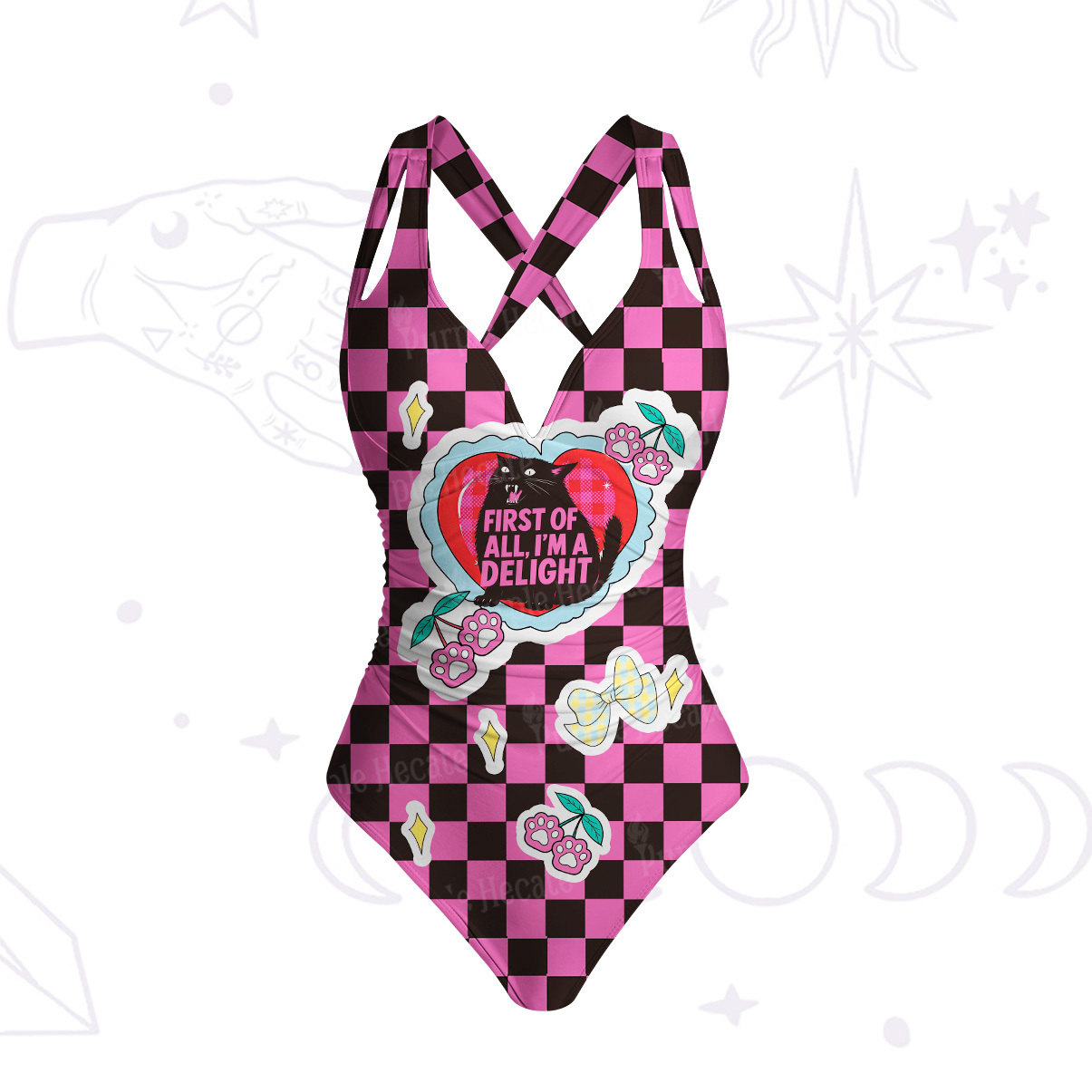 Purplehecate Midnight Moth One-Piece Swimsuit