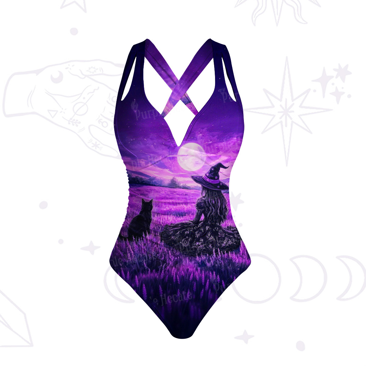 Purplehecate Midnight Moth One-Piece Swimsuit