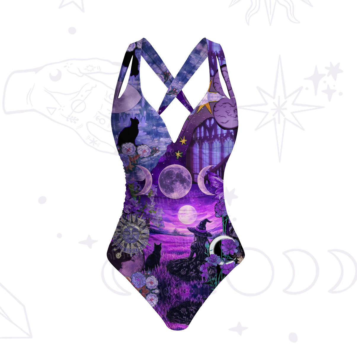 Purplehecate Midnight Moth One-Piece Swimsuit
