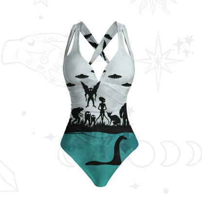 Purplehecate Alien Lake Monster Encounter One-Piece Swimsuit