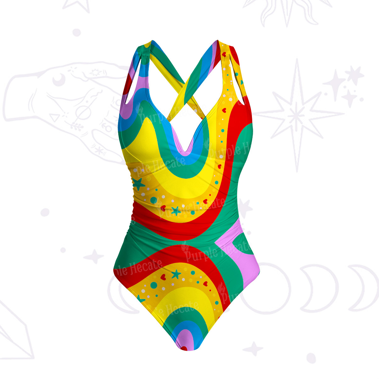 Purplehecate Midnight Moth One-Piece Swimsuit