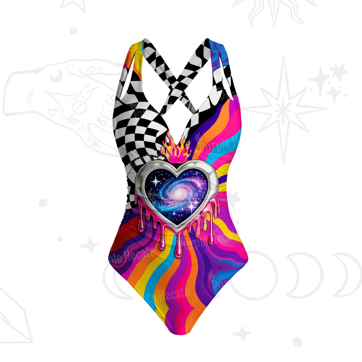 Purplehecate Midnight Moth One-Piece Swimsuit