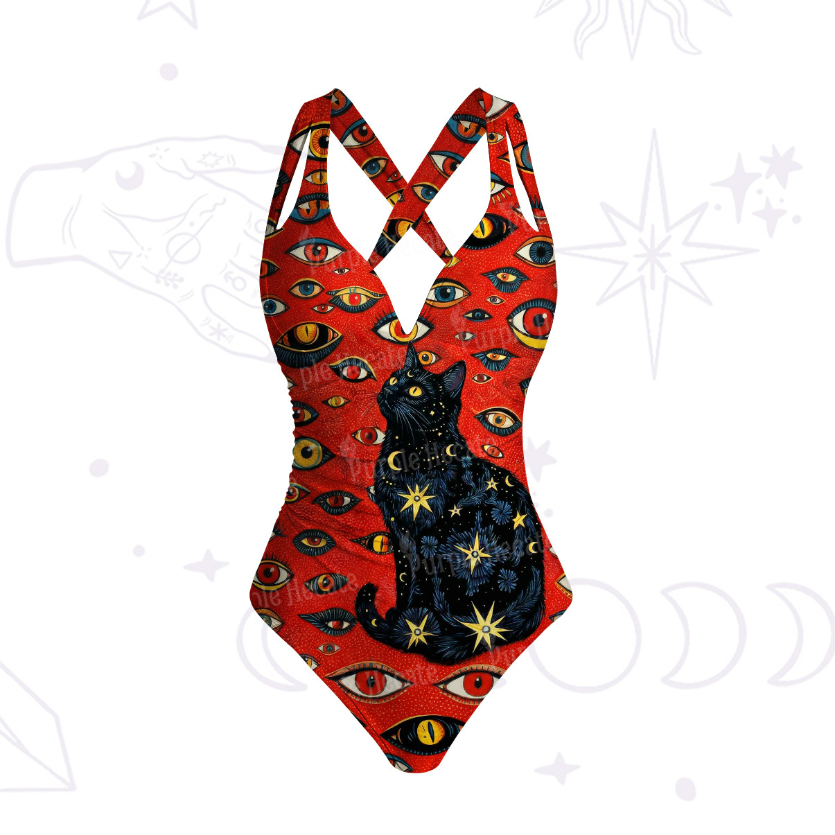 Purplehecate Midnight Moth One-Piece Swimsuit
