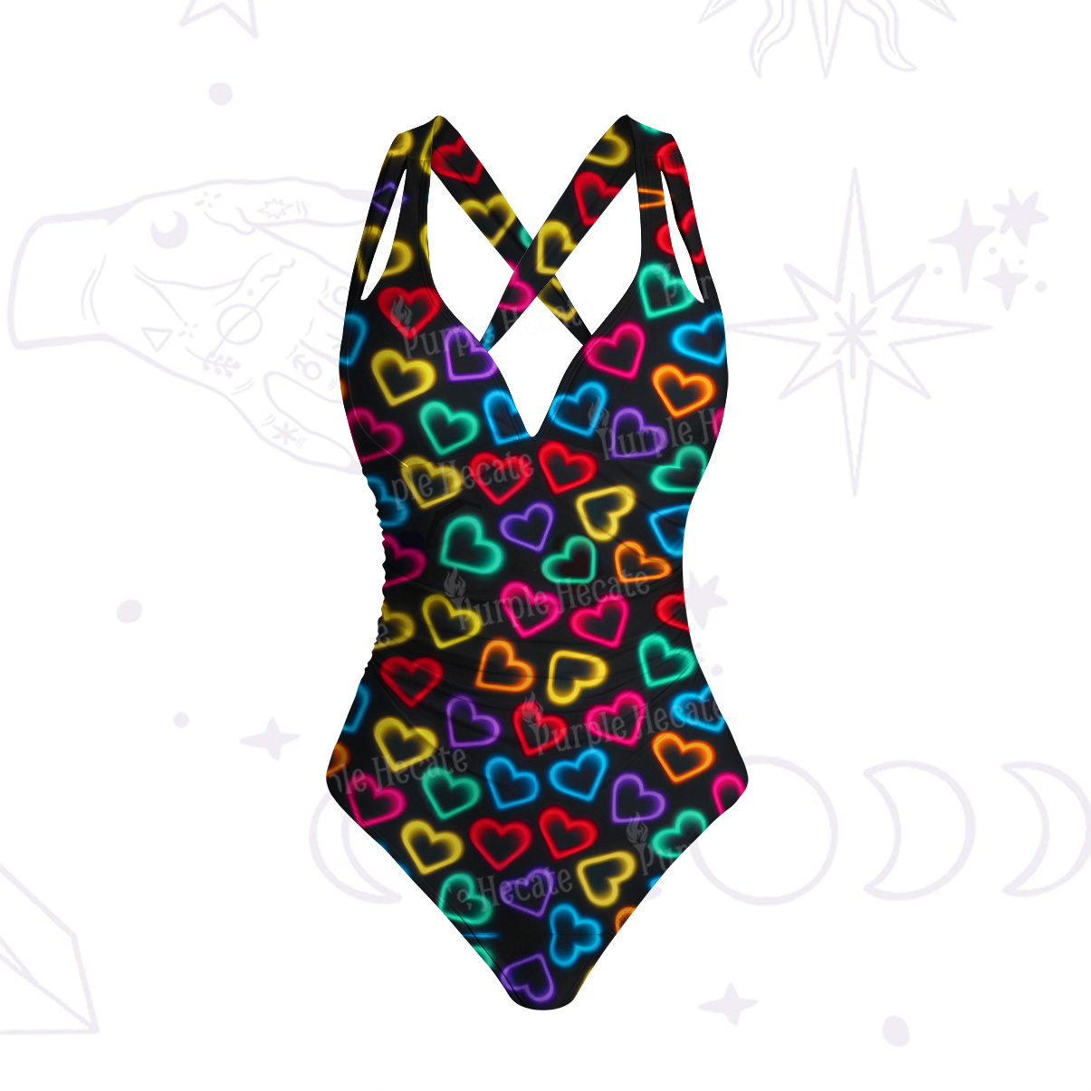 Purplehecate Midnight Moth One-Piece Swimsuit