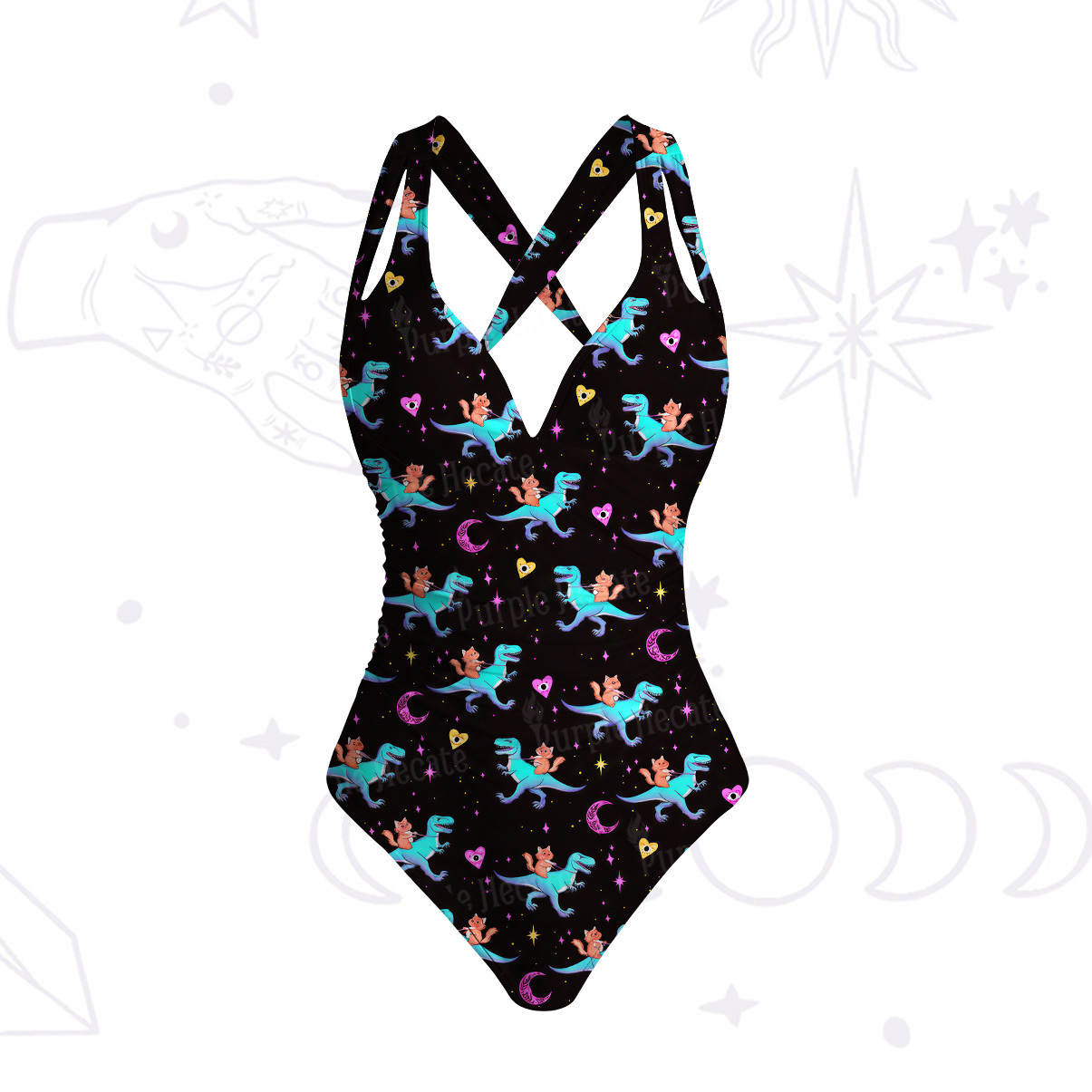 Purplehecate Midnight Moth One-Piece Swimsuit
