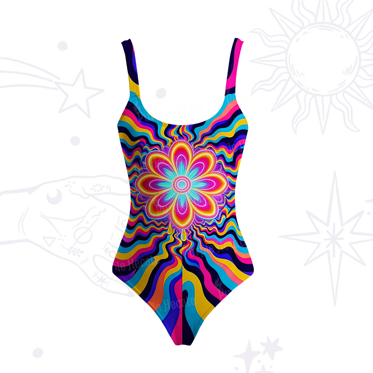Purplehecate Psychedelic Bloom Tank One Piece Swimsuit