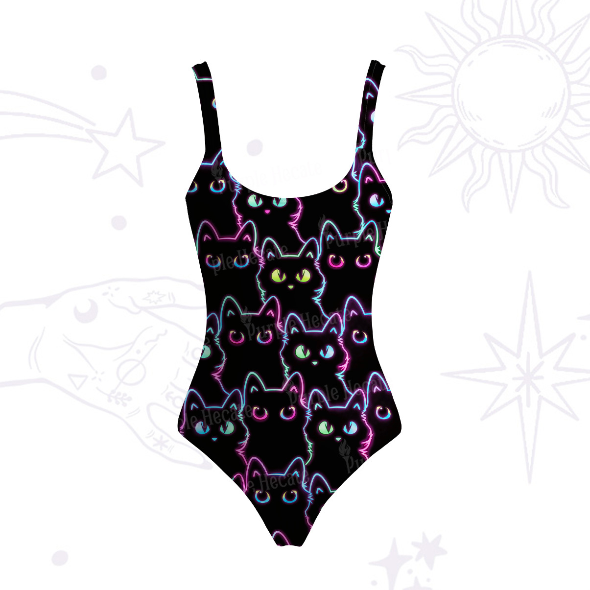 Purplehecate Sun Moon Dreams Tank One Piece Swimsuit