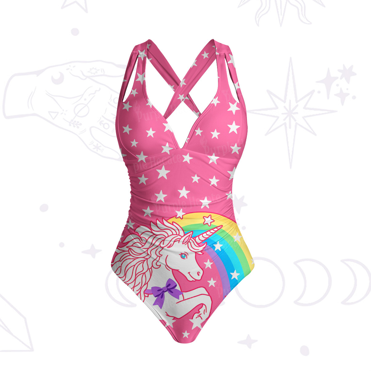 Purplehecate Daisy Cat Garden One-Piece Swimsuit