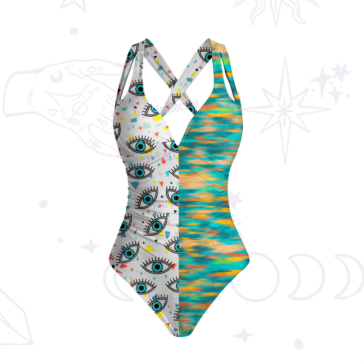 Purplehecate Evil Eye Protection One-Piece Swimsuit