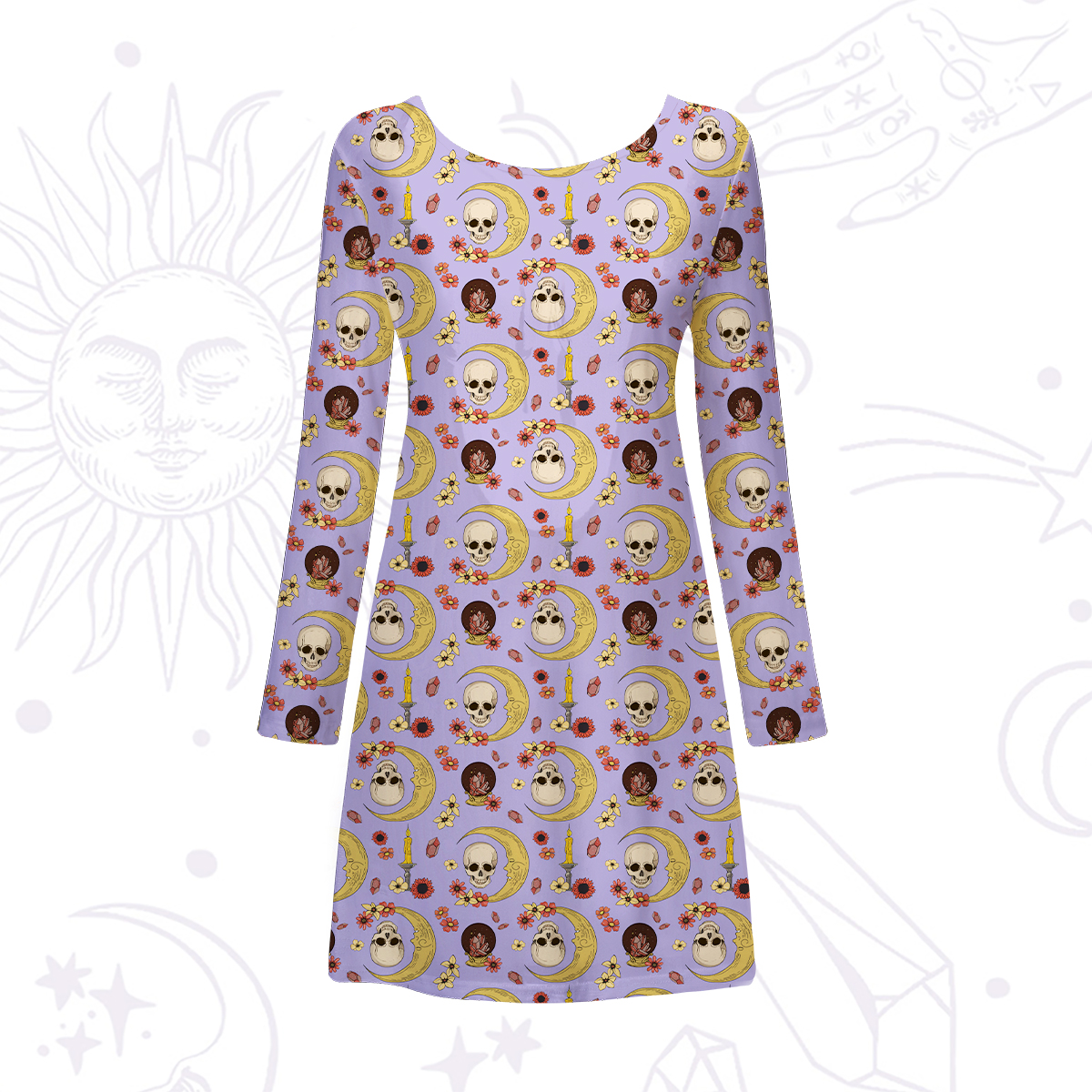 Purplehecate Sorcerer's Skull Beachwear Cover-Up Dress