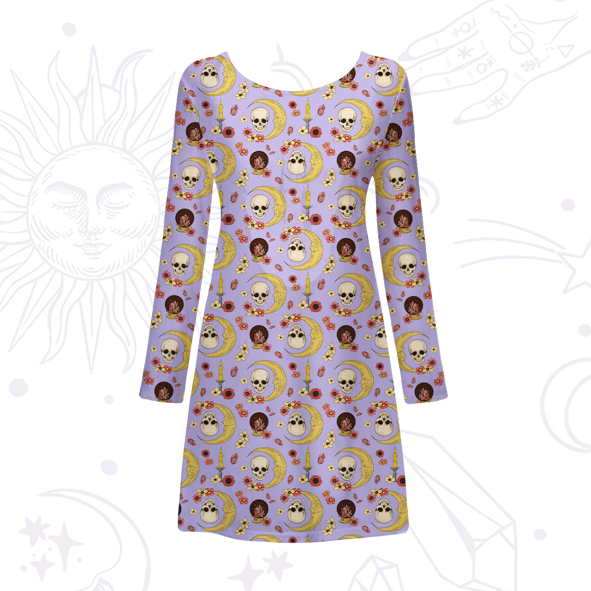 Purplehecate Sorcerer's Skull Beachwear Cover-Up Dress