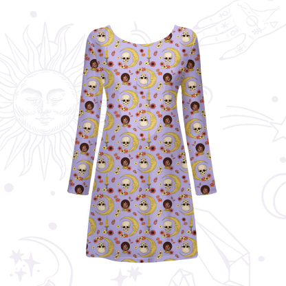 Purplehecate Sorcerer's Skull Beachwear Cover-Up Dress