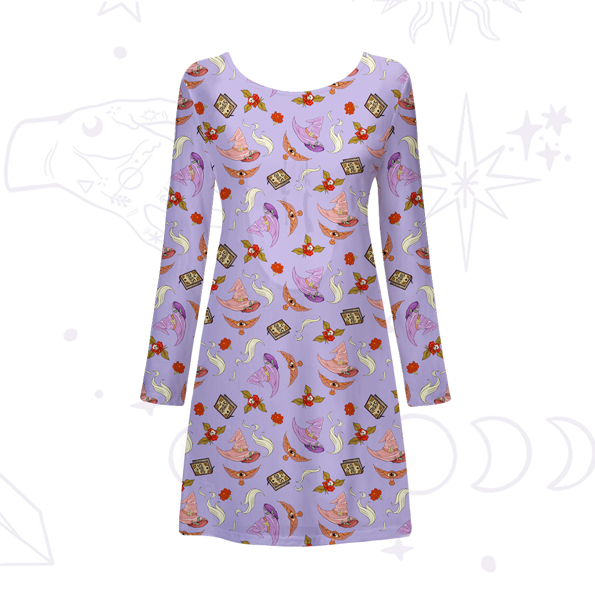 Purplehecate Fantasy Wizard Hat Beachwear Cover-Up Dress