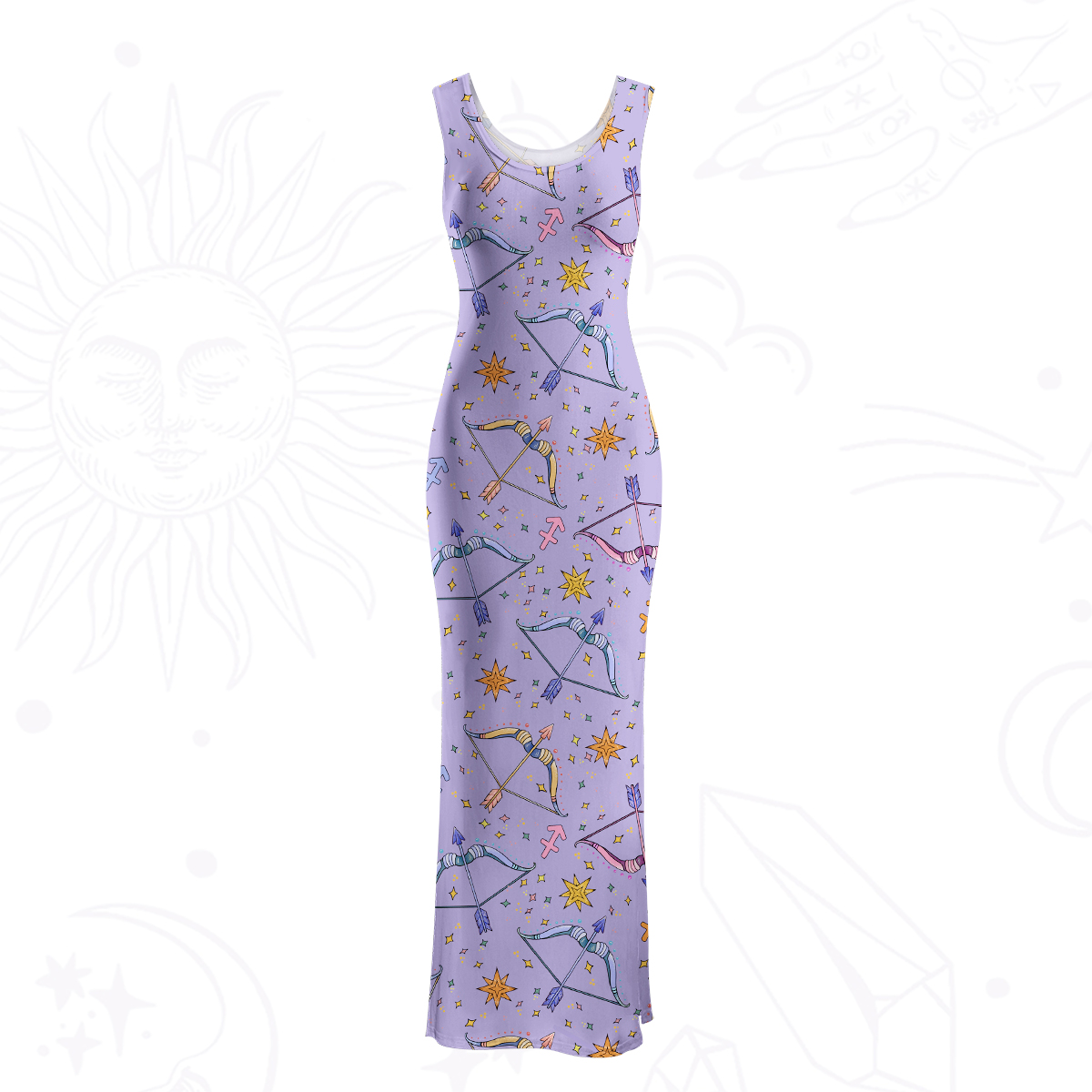 Purplehecate Sagittarius Spirit Zodiac Maxi Tank Beachwear Dress