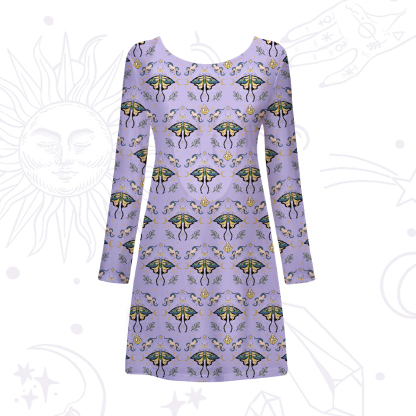 Purplehecate Mystical Moth Beachwear Cover-Up Dress