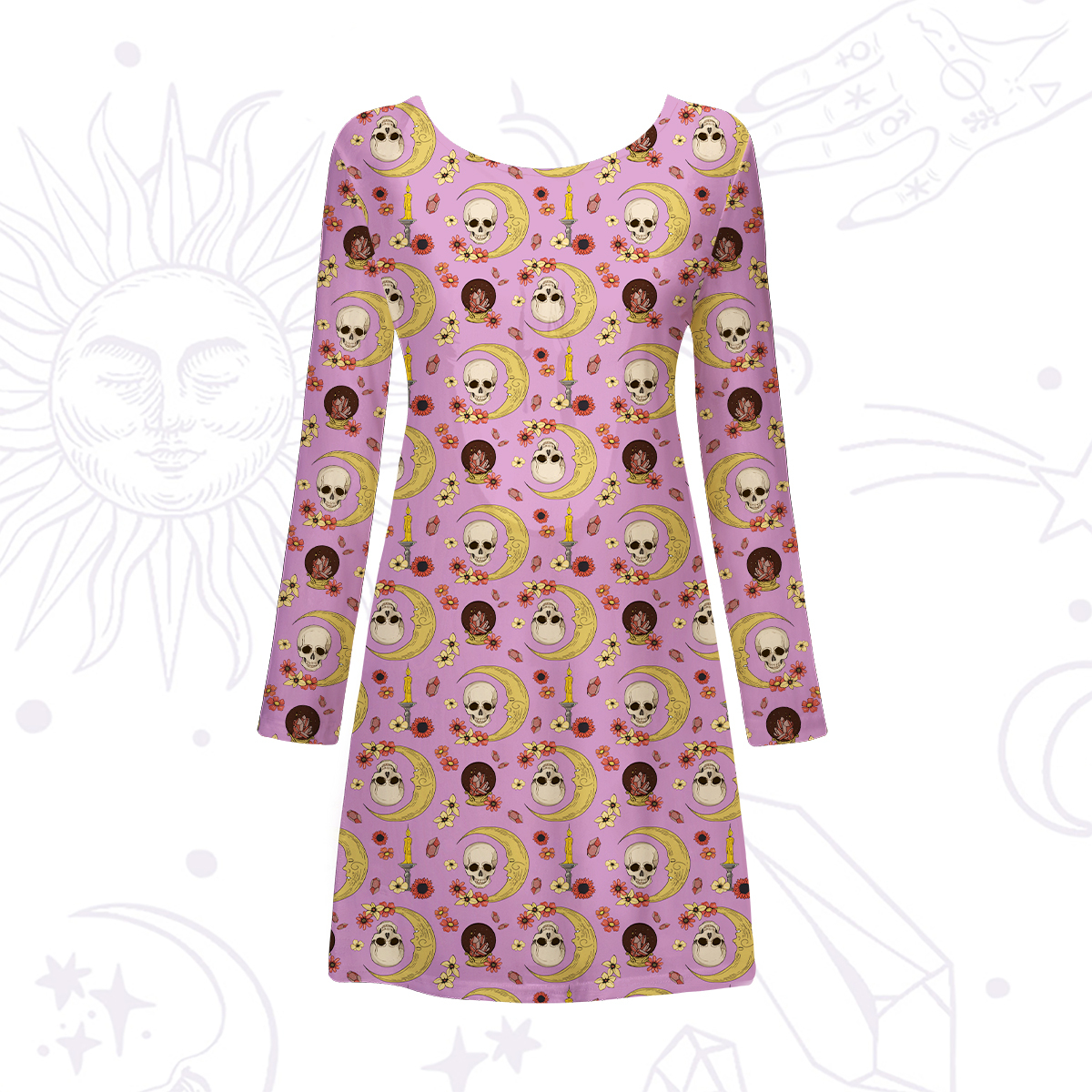 Purplehecate Sorcerer's Skull Beachwear Cover-Up Dress