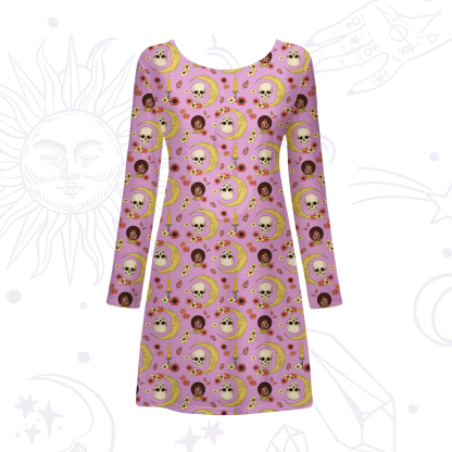 Purplehecate Sorcerer's Skull Beachwear Cover-Up Dress