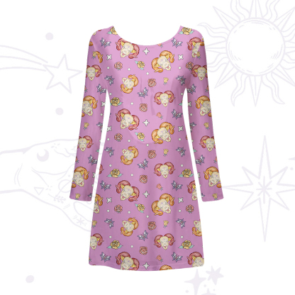 Purplehecate Aries Spirit Zodiac Beachwear Cover-Up Dress