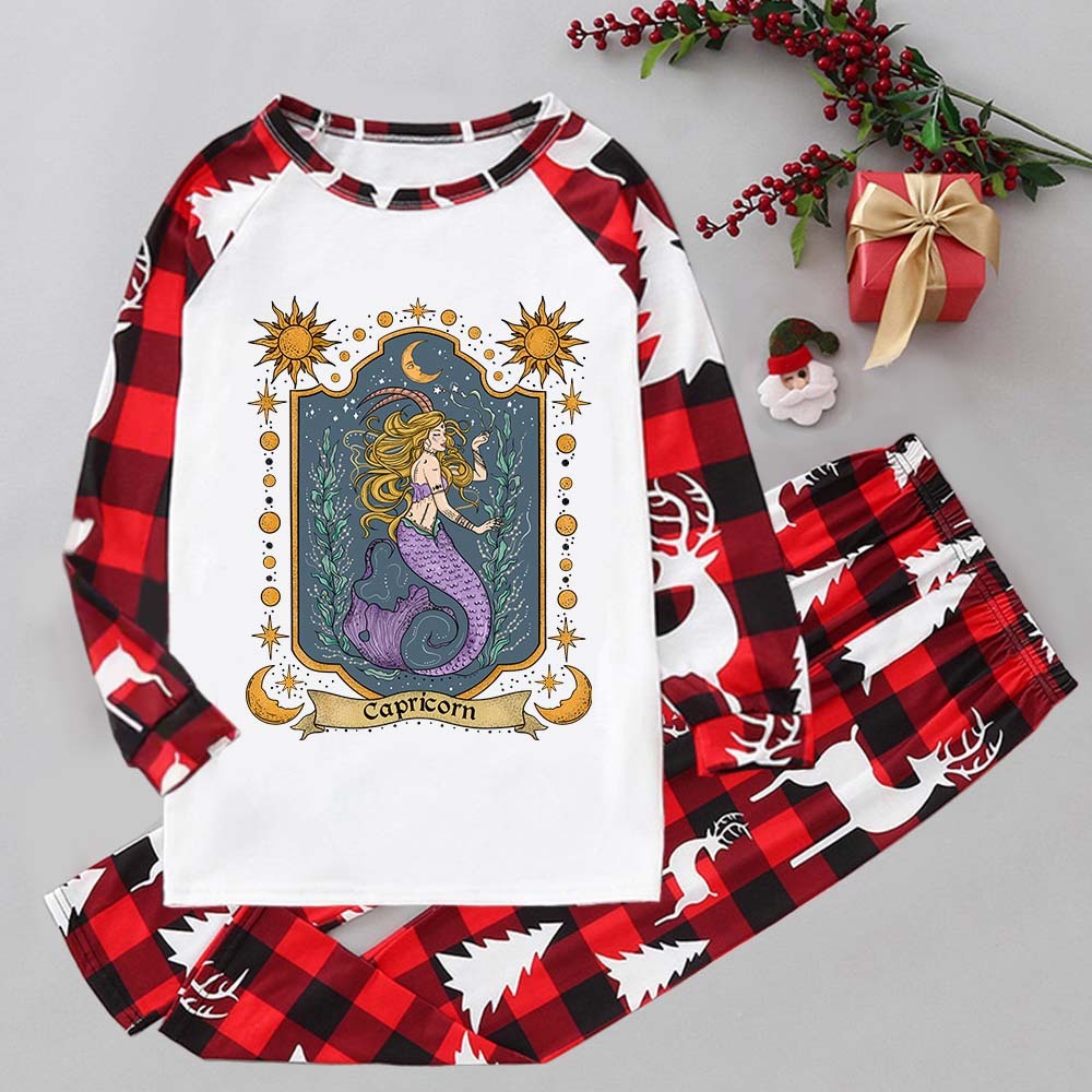 Purplehecate Capricorn Zodiac Elk Christmas Pajamas
