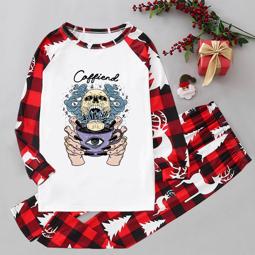 Purplehecate Caffiend Elk Christmas Pajamas