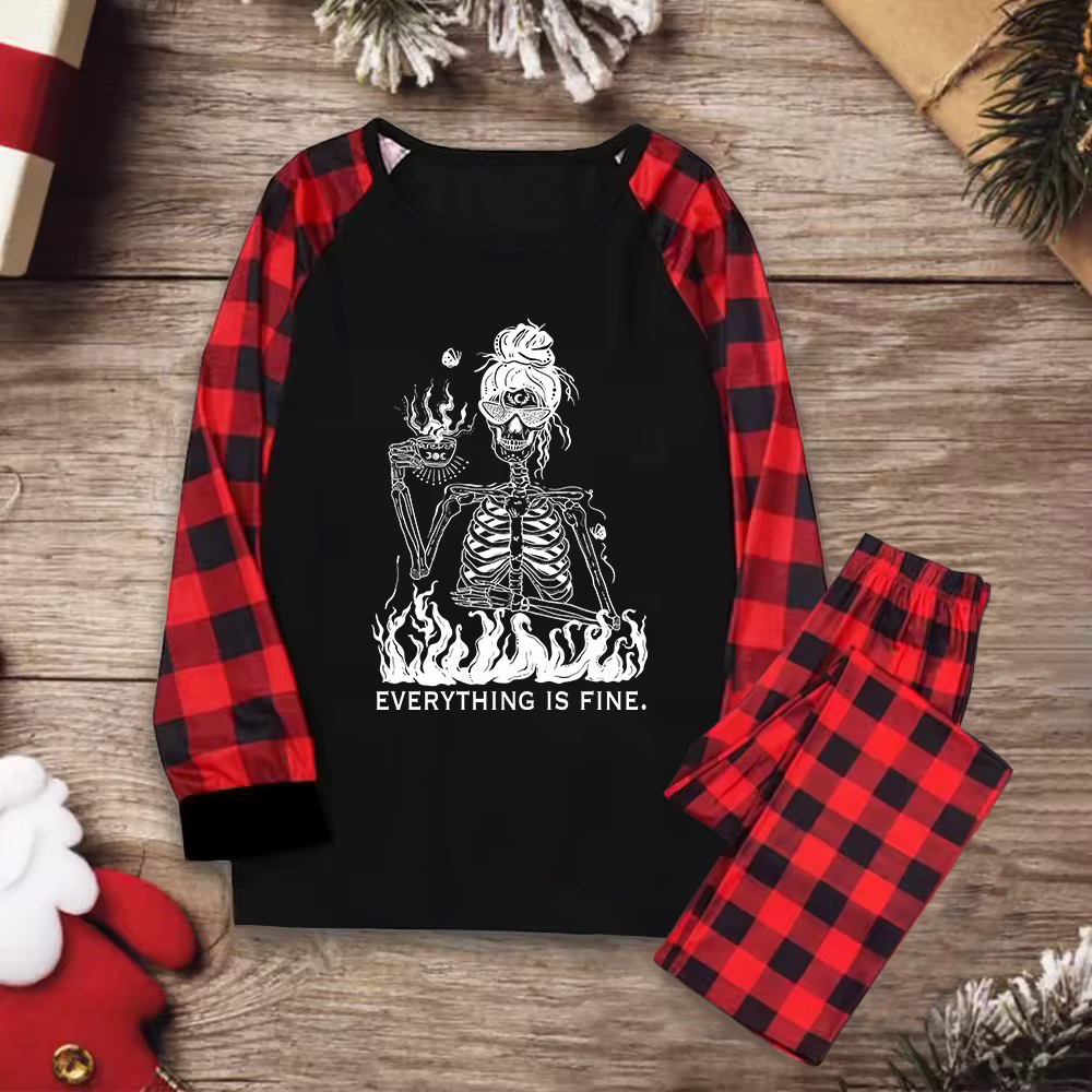 Purplehecate Everything Is Fine Christmas Pajamas