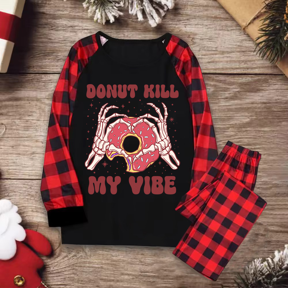 Purplehecate Donut Kill My Vibe Christmas Pajamas