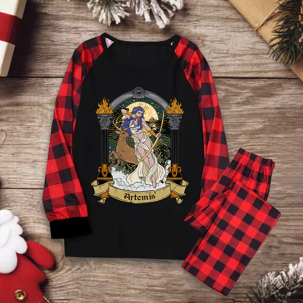 Purplehecate The Huntress Goddess Artemis Christmas Pajamas
