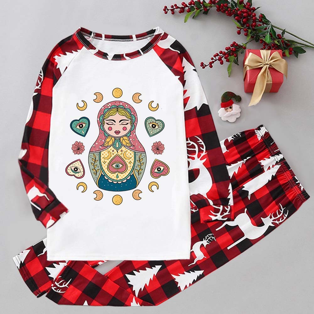Purplehecate Nesting Doll Elk Christmas Pajamas