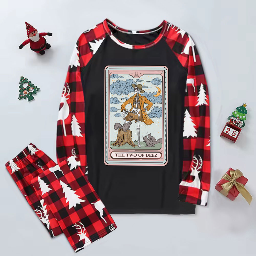 Purplehecate The Two Of Deez Tarot Elk Christmas Pajamas