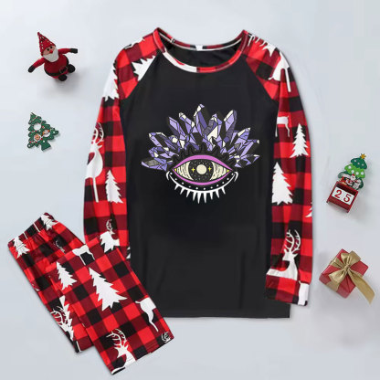 Purplehecate Crystal Eye Elk Christmas Pajamas