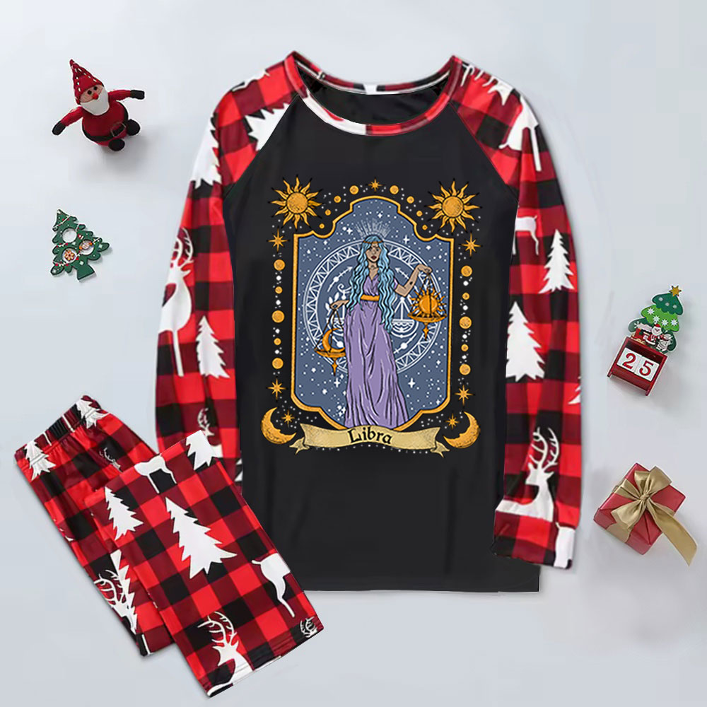 Purplehecate Libra Zodiac Elk Christmas Pajamas