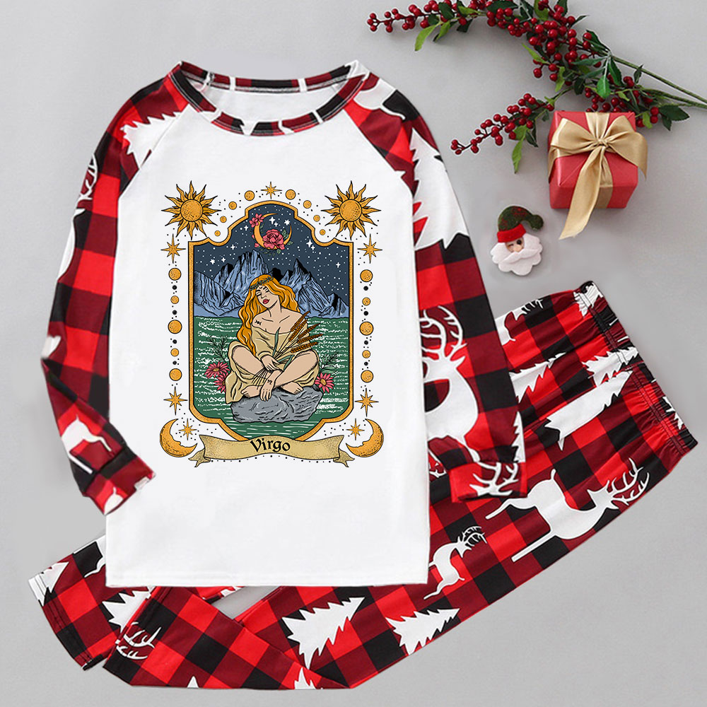 Purplehecate Virgo Zodiac Elk Christmas Pajamas