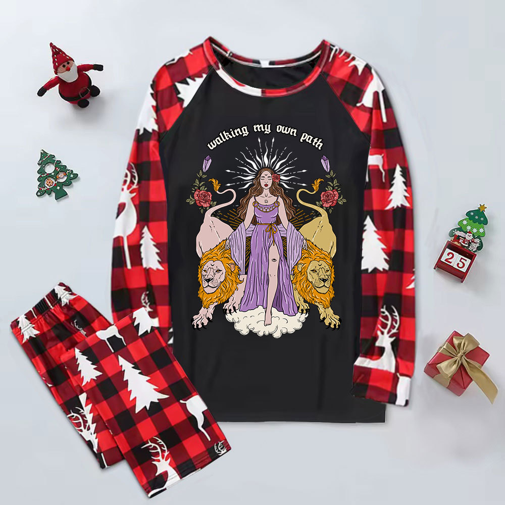 Purplehecate The Goddess Walking My Own Path Elk Christmas Pajamas
