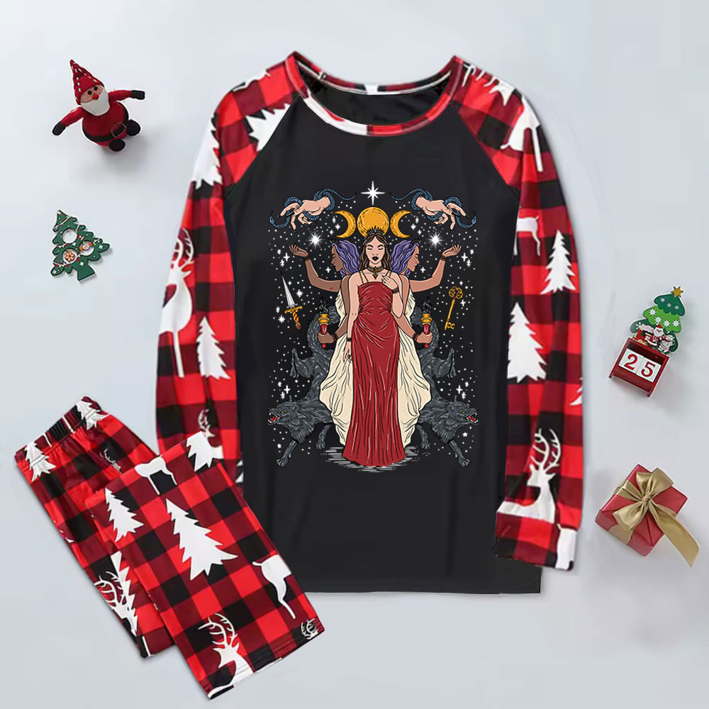 Purplehecate The Triple Goddess Hecate Elk Christmas Pajamas